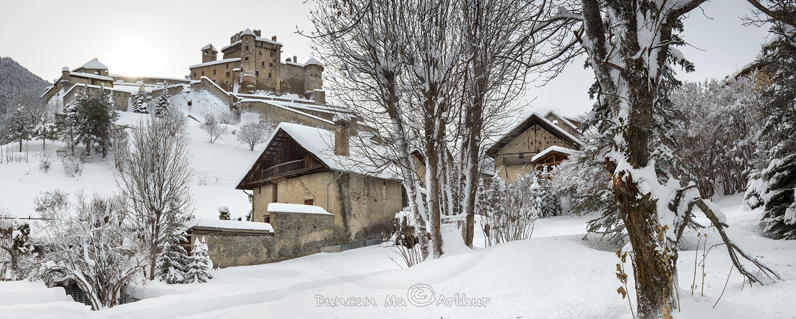 Fresh snow on Chateau Queyras