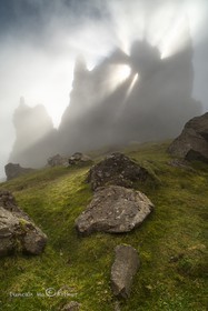 Skye-Light. Cathedral rock, isle of Skye.