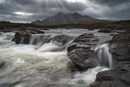 Sunny spell on river Sligachan, isle of Skye