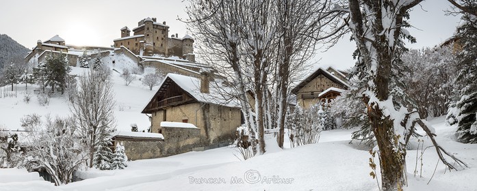 Fresh snow on Chateau Queyras