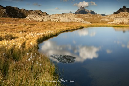 Lake Longet (Haute Ubaye) and mount Viso